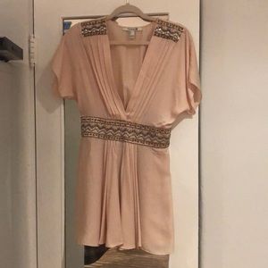 Blush pink beaded eaded blouse